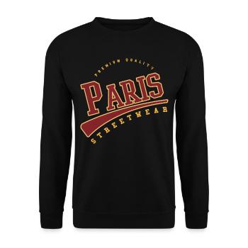 Paris France College High School Style - Unisex Sweatshirt - black - Front - Alina (178cm) & Michal (187cm)