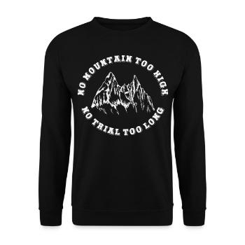Kein Berg zu hoch, kein Weg zu lang - Unisex Pullover - Schwarz - Vorne - Alina (178cm) & Michal (187cm)