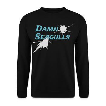 Damn Seagulls Funny Sailor Captain Saying - Unisex Sweatshirt - black - Front - Alina (178cm) & Michal (187cm)