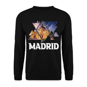 Madrid Espagne Ville Skyline Accueil Amour Vacances - Sweat-shirt Unisexe - noir - Devant - Alina (178cm) & Michal (187cm)