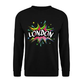 London England UK City Pop Art Comic Art - Unisex Sweatshirt - black - Front - Alina (178cm) & Michal (187cm)