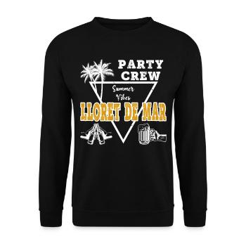 Lloret De Mar Party Crew Feiern Saufen Bier Urlaub - Unisex Pullover - Schwarz - Vorne - Alina (178cm) & Michal (187cm)