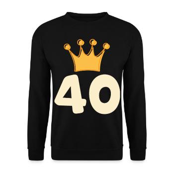40 ans - Sweat-shirt Unisexe - noir - Devant - Alina (178cm) & Michal (187cm)
