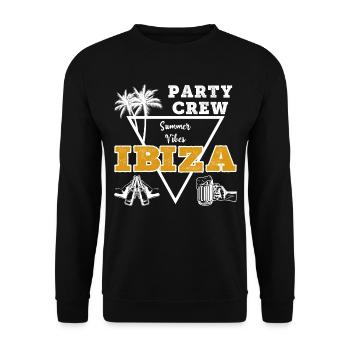 Ibiza Party Crew célèbre les vacances de la bière alcoolisée - Sweat-shirt Unisexe - noir - Devant - Alina (178cm) & Michal (187cm)