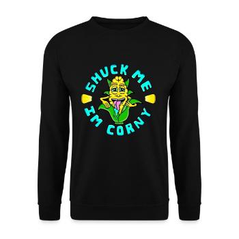 Corn Shuck Me Im Corny! Funny - Unisex Sweatshirt - black - Front - Alina (178cm) & Michal (187cm)