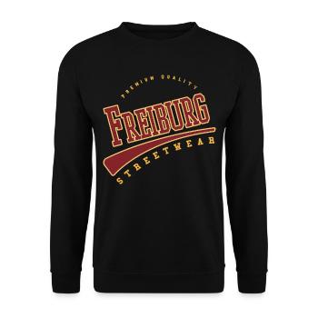 Freiburg Germany College High School Style - Unisex Sweatshirt - black - Front - Alina (178cm) & Michal (187cm)
