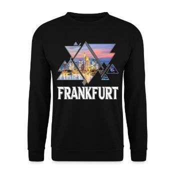 Frankfurt Germany City Skyline Home Love - Unisex Sweatshirt - black - Front - Alina (178cm) & Michal (187cm)