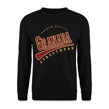 Granada Spain College High School Style - Unisex Sweatshirt - black - Front - Alina (178cm) & Michal (187cm)