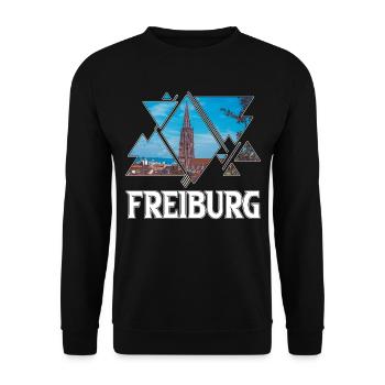 Freiburg Germany City Skyline Home Love - Unisex Sweatshirt - black - Front - Alina (178cm) & Michal (187cm)