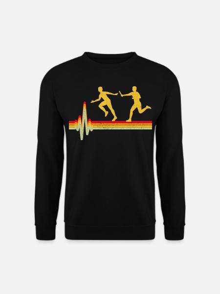 Staffellauf Athlet Leichtathletik Herzschlag - Unisex Pullover - Schwarz