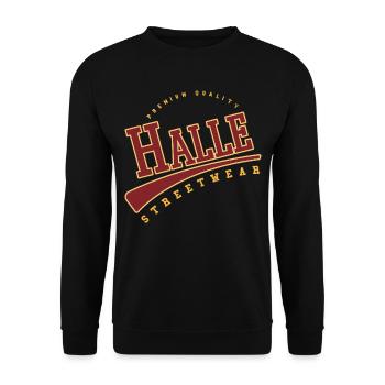 Halle Deutschland College High School Style - Unisex Pullover - Schwarz - Vorne - Alina (178cm) & Michal (187cm)