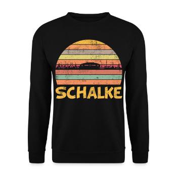Schalke Skyline Retro Ruhrpott - Unisex Pullover - Schwarz - Vorne - Alina (178cm) & Michal (187cm)