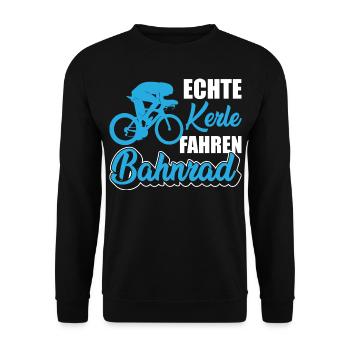 Echte Kerle Fahren Bahnrad - Unisex Pullover - Schwarz - Vorne - Alina (178cm) & Michal (187cm)