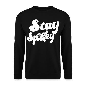stay spooky witch halloween spruch kürbis - Unisex Pullover - Schwarz - Vorne - Alina (178cm) & Michal (187cm)