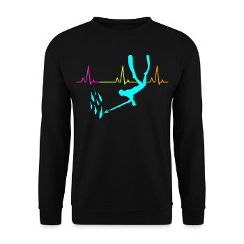 Pêche sous-marine Pêche au harpon Heartbeat Pulse - Sweat-shirt Unisexe - noir - Devant - Alina (178cm) & Michal (187cm)