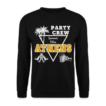 L’équipage de la fête d’Athènes célèbre les vacances de la bière alcoolisée - Sweat-shirt Unisexe - noir - Devant - Alina (178cm) & Michal (187cm)
