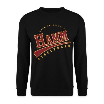 Hamm Germany College High School Style - Unisex Sweatshirt - black - Front - Alina (178cm) & Michal (187cm)