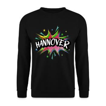 Hannover Germany City Pop Art Comic Art - Unisex Sweatshirt - black - Front - Alina (178cm) & Michal (187cm)