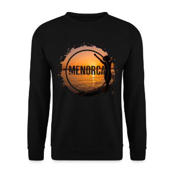 Menorca Spanien Sommer Sonne Strand Meer Palmen - Unisex Pullover - Schwarz - Vorne - Alina (178cm) & Michal (187cm)