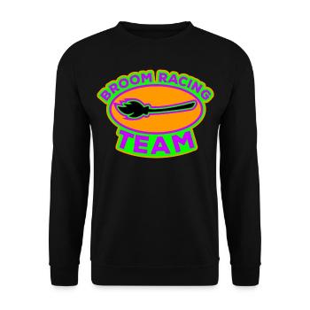 Halloween Hexenbesen Racing Team - Unisex Pullover - Schwarz - Vorne - Alina (178cm) & Michal (187cm)