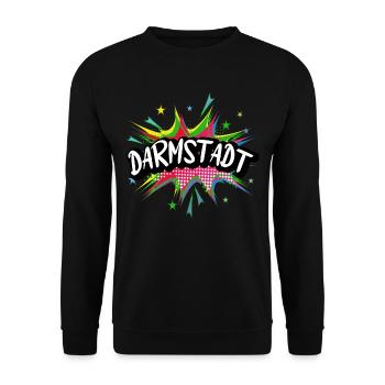 Darmstadt Germany City Pop Art Comic Art - Unisex Sweatshirt - black - Front - Alina (178cm) & Michal (187cm)