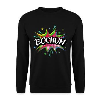 Bochum Germany City Pop Art Comic Art - Unisex Sweatshirt - black - Front - Alina (178cm) & Michal (187cm)