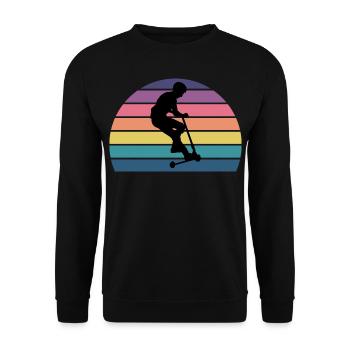 Stunt Scooter Freestyle Scootering Vintage Retro - Unisex Pullover - Schwarz - Vorne - Alina (178cm) & Michal (187cm)