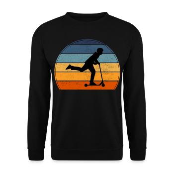 Stunt Scooter Freestyle Scootering Vintage Retro - Unisex Pullover - Schwarz - Vorne - Alina (178cm) & Michal (187cm)