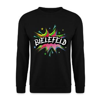 Bielefeld Germany City Pop Art Comic Art - Unisex Sweatshirt - black - Front - Alina (178cm) & Michal (187cm)