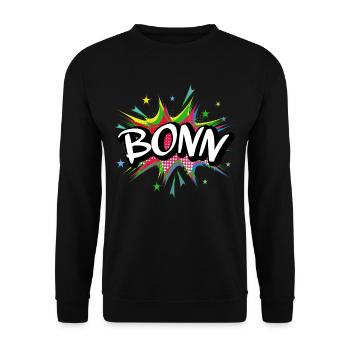 Bonn Germany City Pop Art Comic Art - Unisex Sweatshirt - black - Front - Alina (178cm) & Michal (187cm)