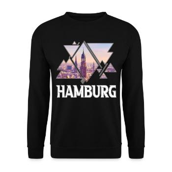 Hambourg Allemagne city skyline home love - Sweat-shirt Unisexe - noir - Devant - Alina (178cm) & Michal (187cm)