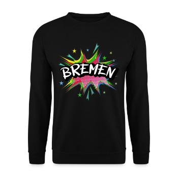 Bremen Germany City Pop Art Comic Art - Unisex Sweatshirt - black - Front - Alina (178cm) & Michal (187cm)