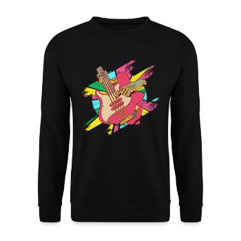 Bass Bassist Musik Instrument Spielen Pop Art - Unisex Pullover - Schwarz - Vorne - Alina (178cm) & Michal (187cm)