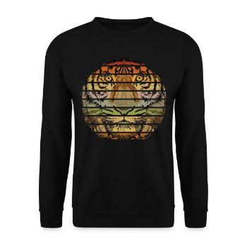 Tiger Animal Predator Wild Wilderness Vintage Retro - Unisex Sweatshirt - black - Front - Alina (178cm) & Michal (187cm)
