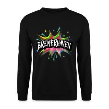 Bremerhaven Germany City Pop Art Comic Art - Unisex Sweatshirt - black - Front - Alina (178cm) & Michal (187cm)