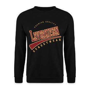 Leverkusen Germany College High School Style - Unisex Sweatshirt - black - Front - Alina (178cm) & Michal (187cm)