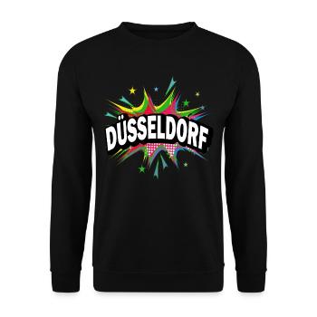 Dusseldorf Germany City Pop Art Comic Art - Unisex Sweatshirt - black - Front - Alina (178cm) & Michal (187cm)