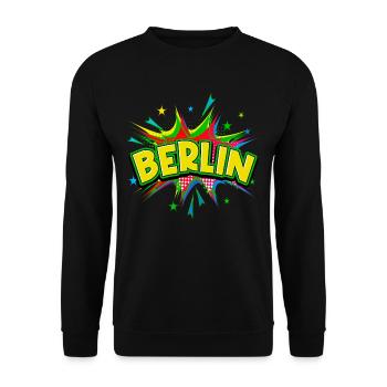 Berlin Germany City Pop Art Comic Art - Unisex Sweatshirt - black - Front - Alina (178cm) & Michal (187cm)