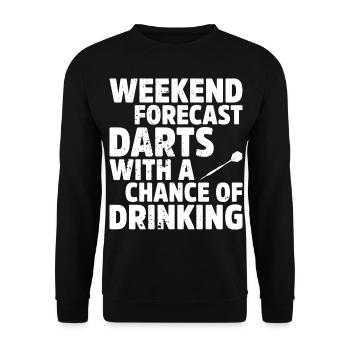 Drôle de fléchettes idée cadeau pour les joueurs de fléchettes fléchettes - Sweat-shirt Unisexe - noir - Devant - Alina (178cm) & Michal (187cm)