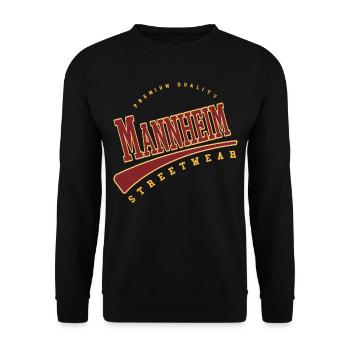 Mannheim Deutschland College High School Style - Unisex Pullover - Schwarz - Vorne - Alina (178cm) & Michal (187cm)
