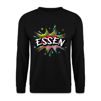 Essen Germany City Pop Art Comic Art - Unisex Sweatshirt - black - Front - Alina (178cm) & Michal (187cm)
