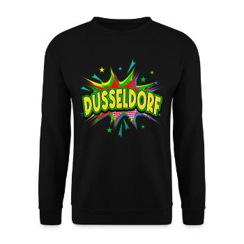 Dusseldorf Germany City Pop Art Comic Art - Unisex Sweatshirt - black - Front - Alina (178cm) & Michal (187cm)