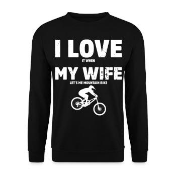 Mountain Bike Mtb Downhill Bike Cyclist Biker - Unisex Sweatshirt - black - Front - Alina (178cm) & Michal (187cm)