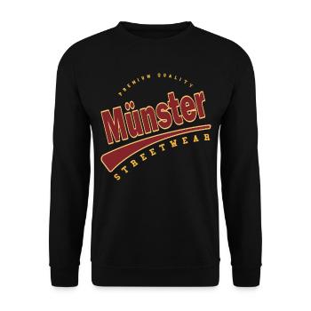 Münster Germany College High School Style - Unisex Sweatshirt - black - Front - Alina (178cm) & Michal (187cm)