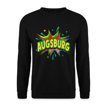 Augsburg Germany City Pop Art Comic Art - Unisex Sweatshirt - black - Front - Alina (178cm) & Michal (187cm)