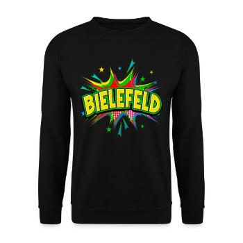 Bielefeld Germany City Pop Art Comic Art - Unisex Sweatshirt - black - Front - Alina (178cm) & Michal (187cm)
