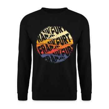 Frankfurt Germany City Vintage Retro Skyline - Unisex Sweatshirt - black - Front - Alina (178cm) & Michal (187cm)