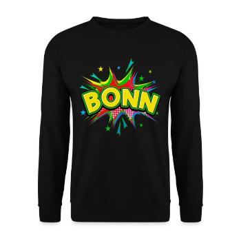 Bonn Germany City Pop Art Comic Art - Unisex Sweatshirt - black - Front - Alina (178cm) & Michal (187cm)