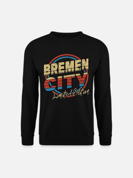 Bremen Deutschland Stadt Schrift 80er Stil - Unisex Pullover - Schwarz