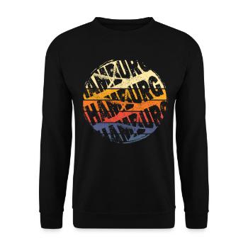 Hamburg Germany City Vintage Retro Skyline - Unisex Sweatshirt - black - Front - Alina (178cm) & Michal (187cm)